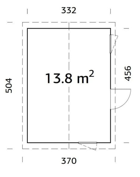 Hedwig 13.6m2 (3.3x4.52m | 18mm) Valmis seinaelementidest aiamaja