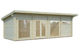 Heidi 22.8m2 (8.2x3m | 70mm) Kaldkatusega kahetoaline suur freespruss-aiamaja
