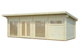 Heidi 22.8m2 (8.2x3m | 70mm) Kaldkatusega kahetoaline suur freespruss-aiamaja
