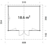 Helena 18.6m2 (5.1x3.9m | 70mm) Traditsiooniline freespruss-aiamaja