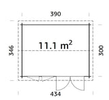 Iris 11.1m2 (3.9x3m | 44mm) Freespruss-aiamaja (uuendatud aastal 2024)