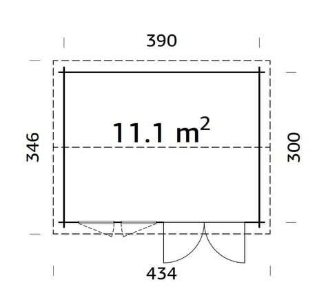 Iris 11.1m2 (3.9x3m | 44mm) Freespruss-aiamaja (uuendatud aastal 2024)