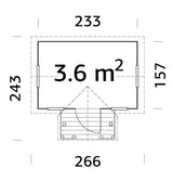 Jennie 3.6m2 (2.33x1.57m | 16mm) valmis seinaelementidest mängumaja
