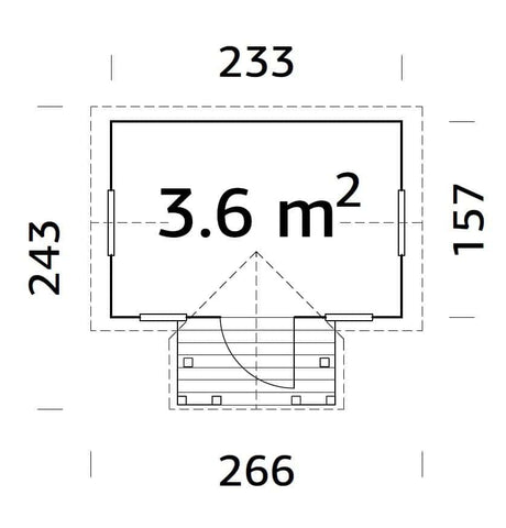 Jennie 3.6m2 (2.33x1.57m | 16mm) valmis seinaelementidest mängumaja