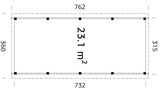 Karl 23.1m2 (3.15x7.32m) Lamekatusega autovarjualune