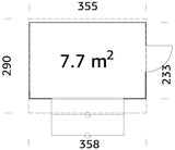 Kira 7.7m2 (3.55x2.33m | 16mm) Valmis seinaelementidest kiosk