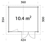 Klara 10.4m2 (3.5x3m | 28mm) Kompaktne freespruss-aiamaja