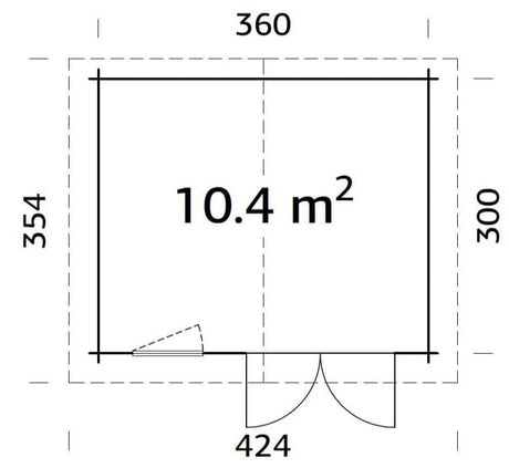 Klara 10.4m2 (3.5x3m | 28mm) Kompaktne freespruss-aiamaja