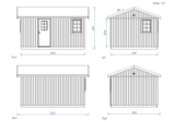 Hedwig 13.6m2 (3.3x4.52m | 18mm) Valmis seinaelementidest aiamaja