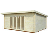 Lea 19.4m2 (5.5x4m | 44mm) Lamekatusega aiamaja volditavate ustega