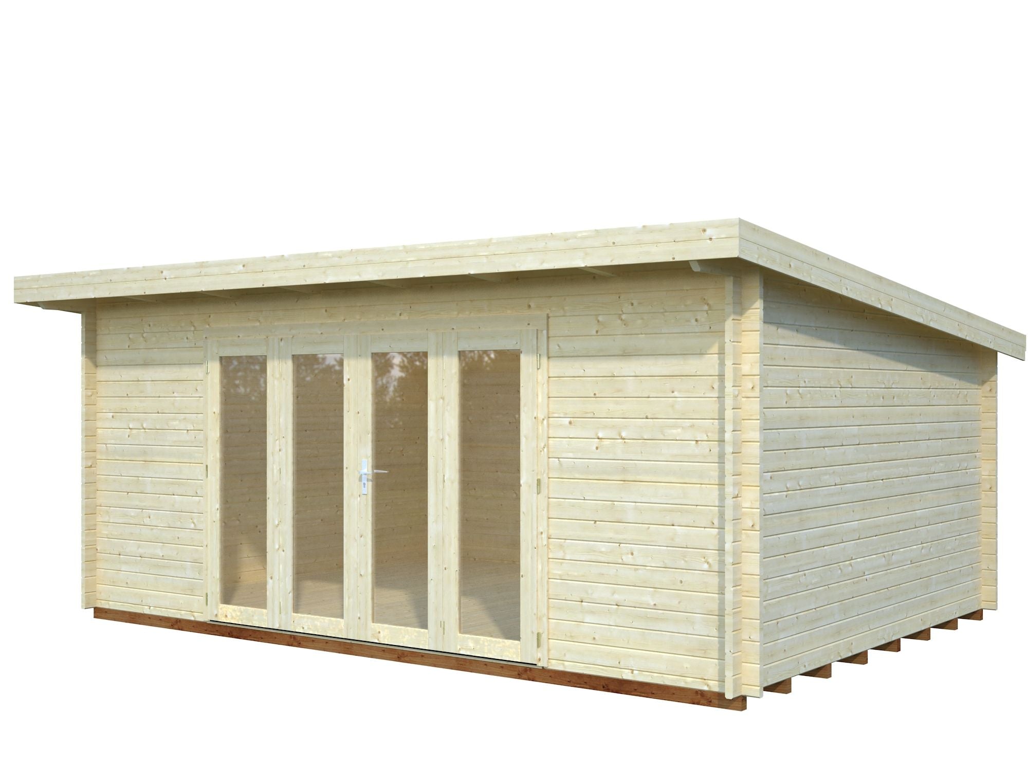 Lea 19.4m2 (5.5x4m | 44mm) Lamekatusega aiamaja volditavate ustega