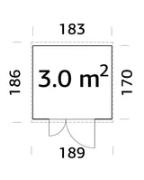 Leif 3m2 (1.83x1.7m | 16mm) Valmis seinaelementidest kompaktne aiakuur