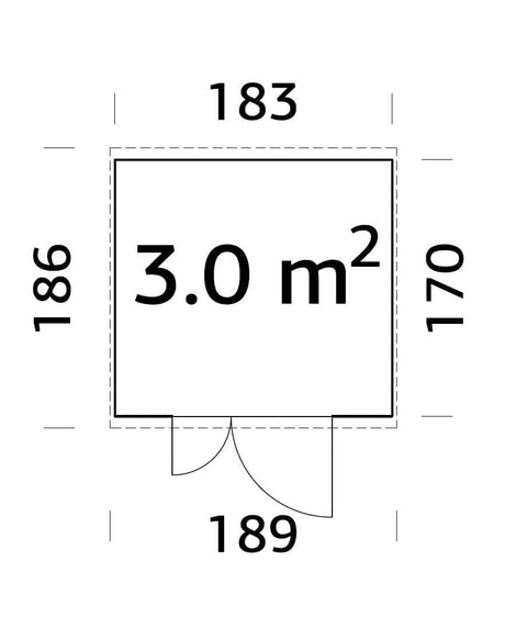 Leif 3m2 (1.83x1.7m | 16mm) Valmis seinaelementidest kompaktne aiakuur
