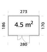 Leif 4.5m2 (2.73x1.7m | 16mm) Valmis seinaelementidest praktiline aiakuur
