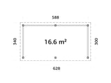 Lenna 16.6m2 Set 307 (5.88x3m) Lamekatusega suur paviljon