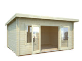 Lisa 14.2m2 (4.5x3.3m | 44mm) Lamekatusega freespruss-aiamaja (uuendatud aastal 2024)
