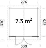 Lotta 7.3m2 (2.76x2.76m | 28mm) Freespruss-aiakuur