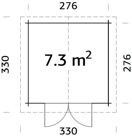 Lotta 7.3m2 (2.76x2.76m | 28mm) Freespruss-aiakuur