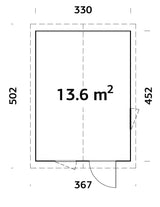 Ly 13.6m2 (3.3x4.52m | 18mm) Valmis seinaelementidest soojustusvalmidusega aiamaja