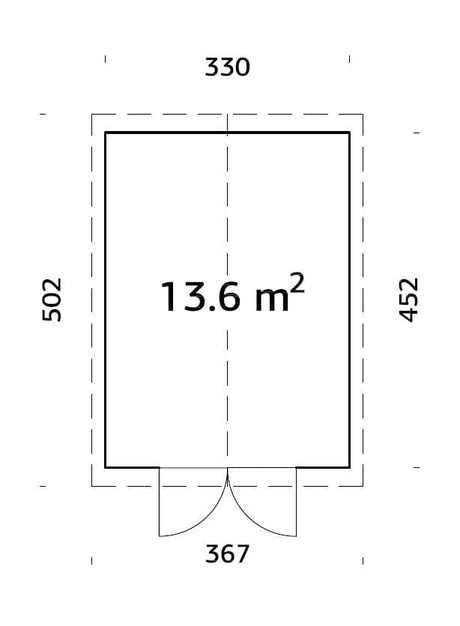 Martin 13.6m2 (3.3x4.52m | 18mm) Valmis seinaelementidest aiakuur