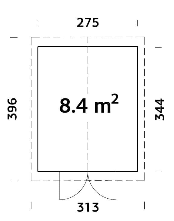 Martin 8.4m2 (2.75x3.44m | 18mm) Valmis seinaelementidest aiakuur
