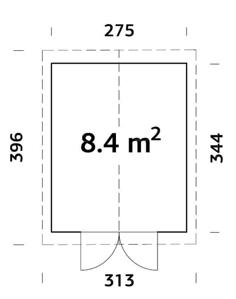 Martin 8.4m2 (2.75x3.44m | 18mm) Valmis seinaelementidest aiakuur