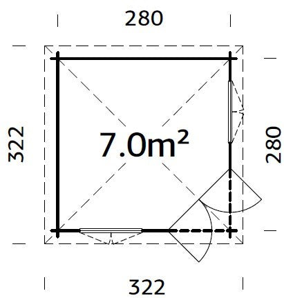 Melanie 7m2 (2.8x2.8m | 28mm) Klassikaline paviljon