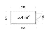 Mia 5.4m2 (3.33x1.65m | 16mm) Valmis seinaelementidest aiakuur maja seina külge kinnitamiseks