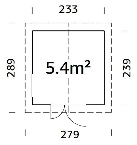 Nils 5.4m2 (2.33x2.39m | 16mm) Valmis seinaelementidest aiakuur