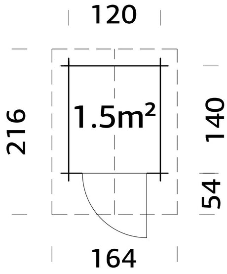 Petteri 1.5m2 (1.2x1.4m | 28mm) Välikäimla
