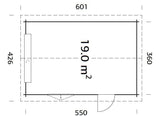 Roger 19m2 (3.8x5.7m | 44mm) Kompaktne freespruss-garaaž sektsioonuksega