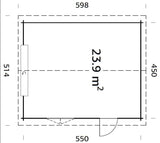 Roger 23.9m2 (4.5x5.5m | 44mm) Sektsioonuksega freespruss-garaaž