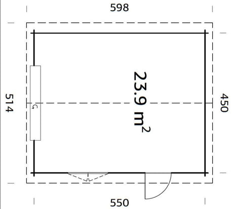 Roger 23.9m2 (4.5x5.5m | 44mm) Sektsioonuksega freespruss-garaaž