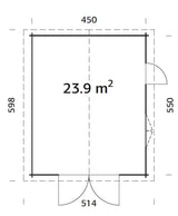 Roger 23.9m2 (4.5x5.5m | 44mm) Sektsioonuksega freespruss-garaaž