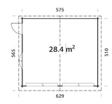 Roger 28.4m2 (5.75x5.1m | 44mm) Sektsioonustega kahekohaline freespruss-garaaž