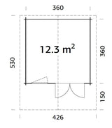 Sally 12.3m2 (3.6x3.6m | 44mm) Traditsiooniline freespruss-aiamaja