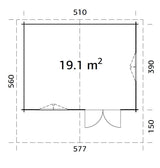 Sally 19.1m2 (5.1x3.9m | 44mm) Suur põhjamaises stiilis freespruss-aiamaja
