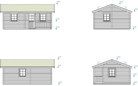 Sandra 21.5+3.7m2 (6x4.5m | 70mm) Traditsiooniline freespruss-suvila