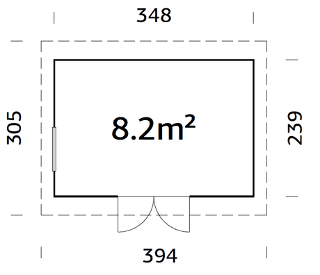 Stig 8.2m2 (3.48x2.39m | 16mm) Valmis seinaelementidest kuur
