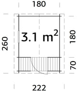 Stina 3.1m2 (1.8x1.8m | 19mm) Freesprussidest mängumaja