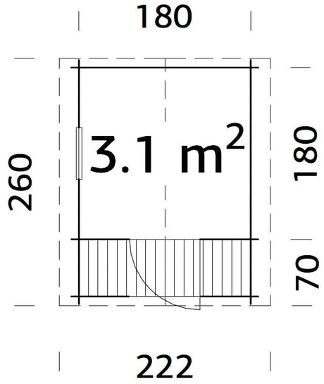 Stina 3.1m2 (1.8x1.8m | 19mm) Freesprussidest mängumaja