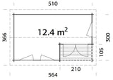 Susanna 12.4m2 (5.1x3m | 44mm) Traditsiooniline freespruss-aiamaja