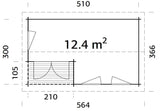 Susanna 12.4m2 (5.1x3m | 44mm) Traditsiooniline freespruss-aiamaja