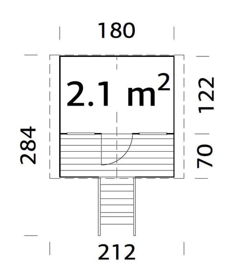 Toby 2.1m2 (1.8x1.22m | 16mm) Valmis seinaelementidest pikkade jalgadega mängumaja