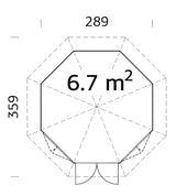 Veronica 2 6.7m2 (2.89x2.89m | 28mm) Valmis seinaelementidest kahe aknaga paviljon
