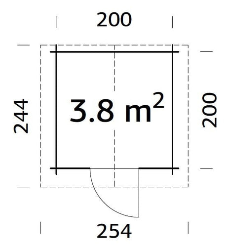 Vivian 3.8m2 (2x2m | 28mm) Kompaktne freespruss-aiamaja